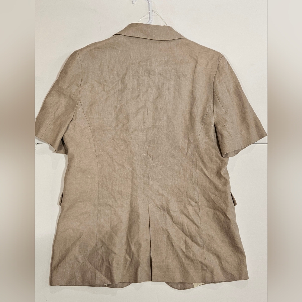 Zara Beige Short Sleeve Blazer Size L - Picture 5 of 6